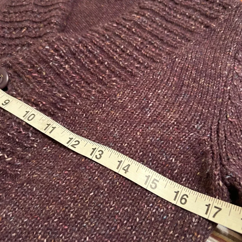 Royal Robbins Women's Cardigan Wool‎ Purple Sparkle Knit Button Front Size S